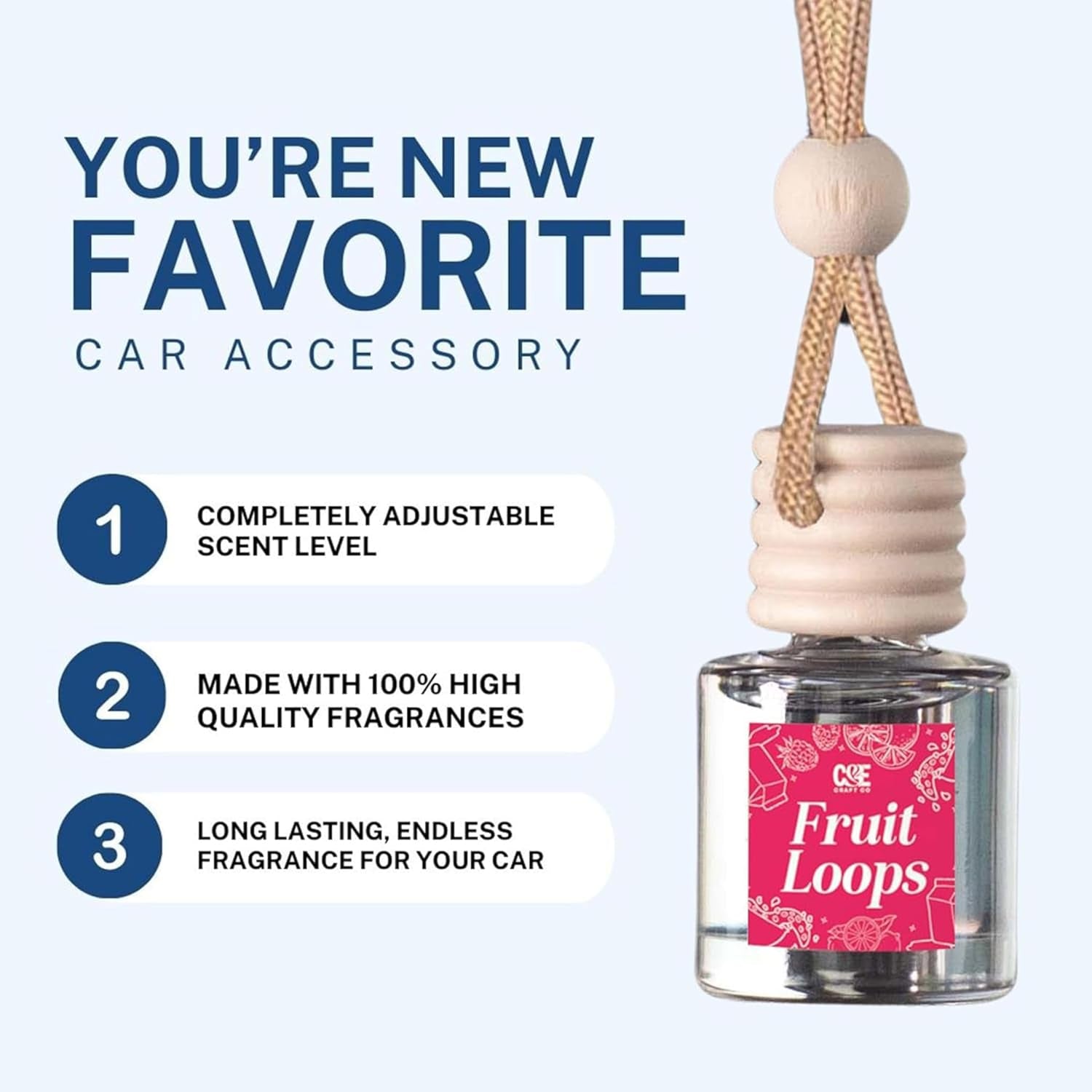 Fruity 4 Pack Car Air Hanging Fragrance Oil Diffuser – Car Air Freshener Diffuser for Essential Oils, Scents Fragrance Aromatherapy Automobile Diffuser, Long Lasting