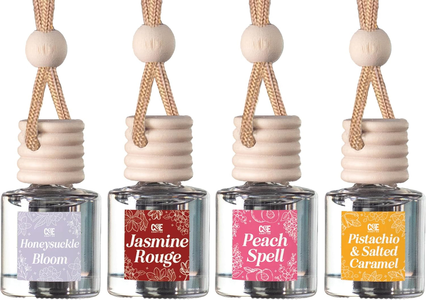 Car Air Hanging Fragrance Oil Diffuser – Car Air Freshener Diffuser for Essential Oils - Scents Fragrance Aromatherapy Automobile Diffuser - Long Lasting - Designer - 4 Pack